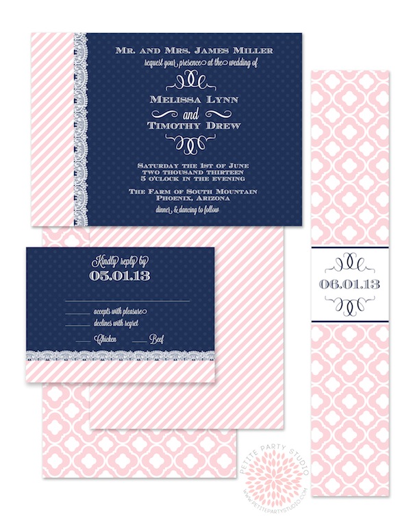 Navy and Pink Wedding Collection Navy and Pink Wedding Collection