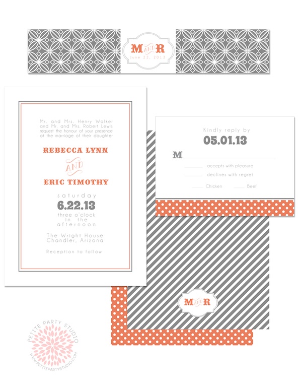 Papaya and Gray Wedding Suite