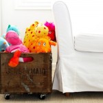 vintage rolling storage crate