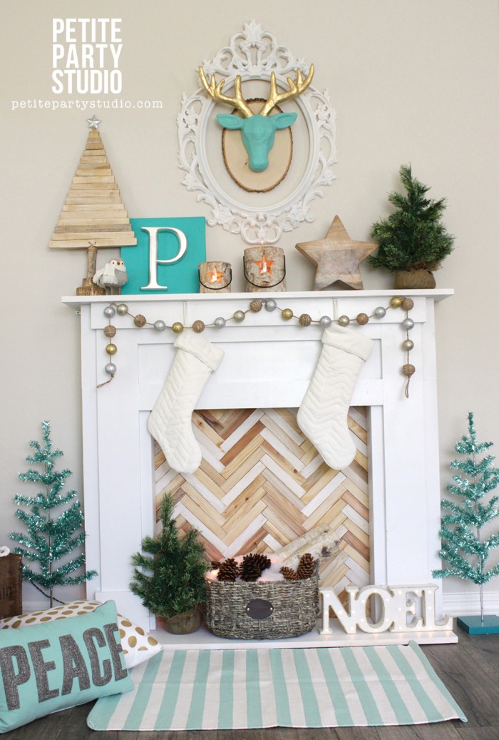 DIY Faux Fireplace &amp; Mantle - Petite Party Studio